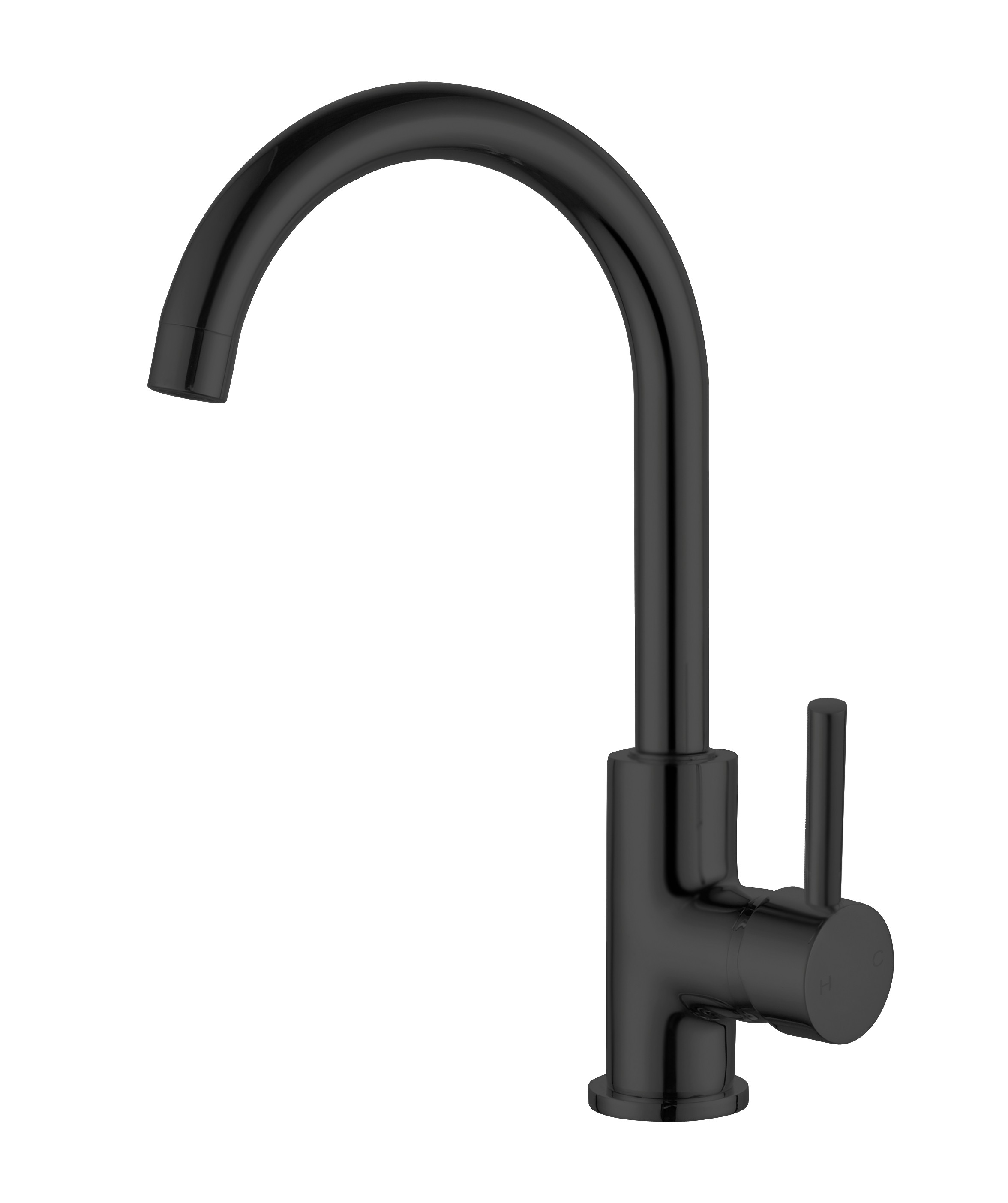 ORB gooseneck kitchen mixer matt black 