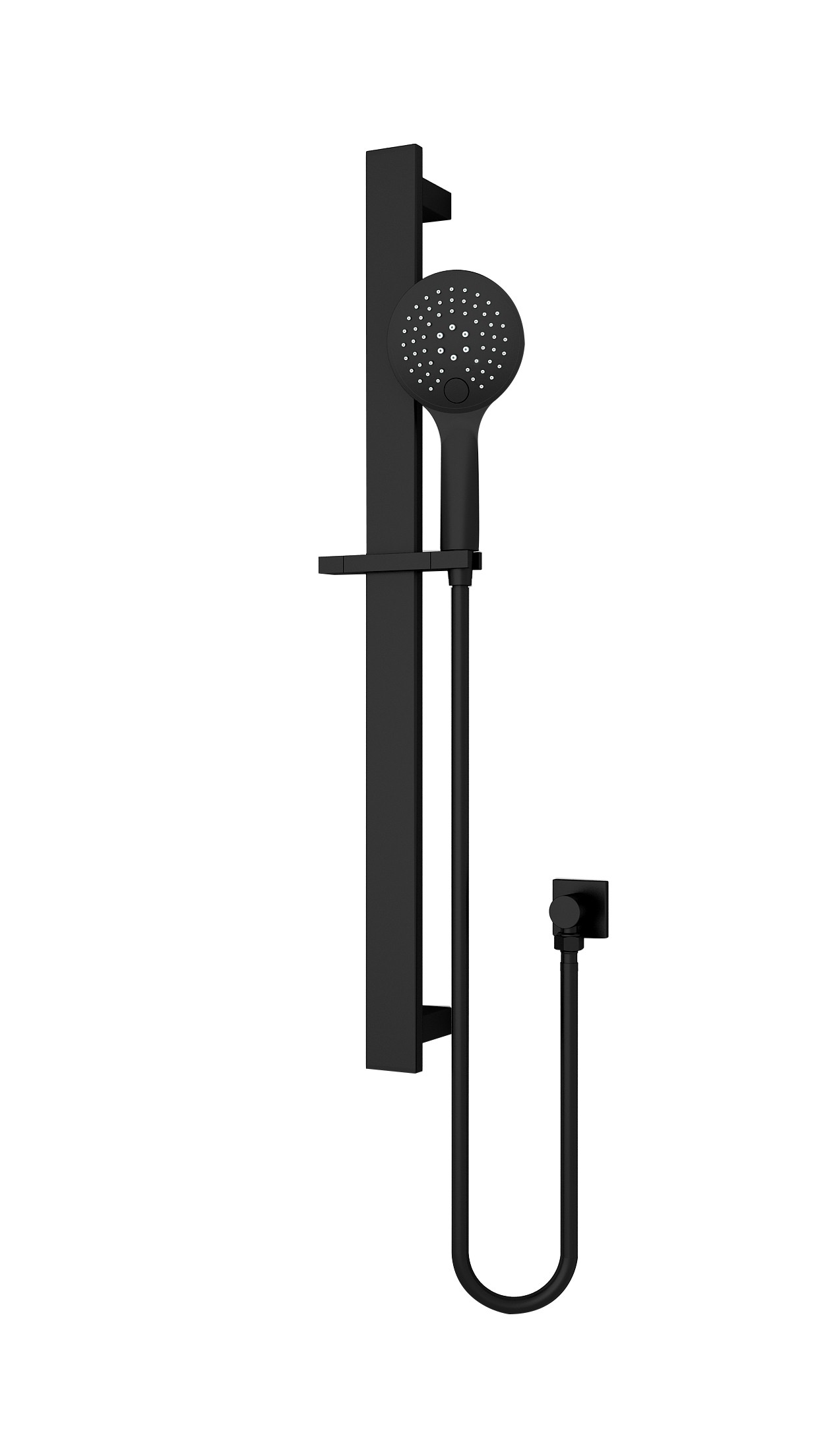 Viva hand held shower rose & adjustable rail set, matt black 