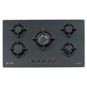 900mm black glass cooktop