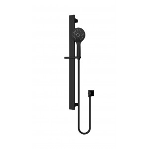 Viva hand held shower rose & adjustable rail set, matt black 